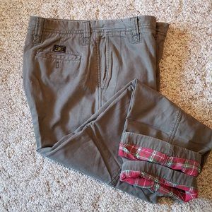 Men's flannel lined cotton pants